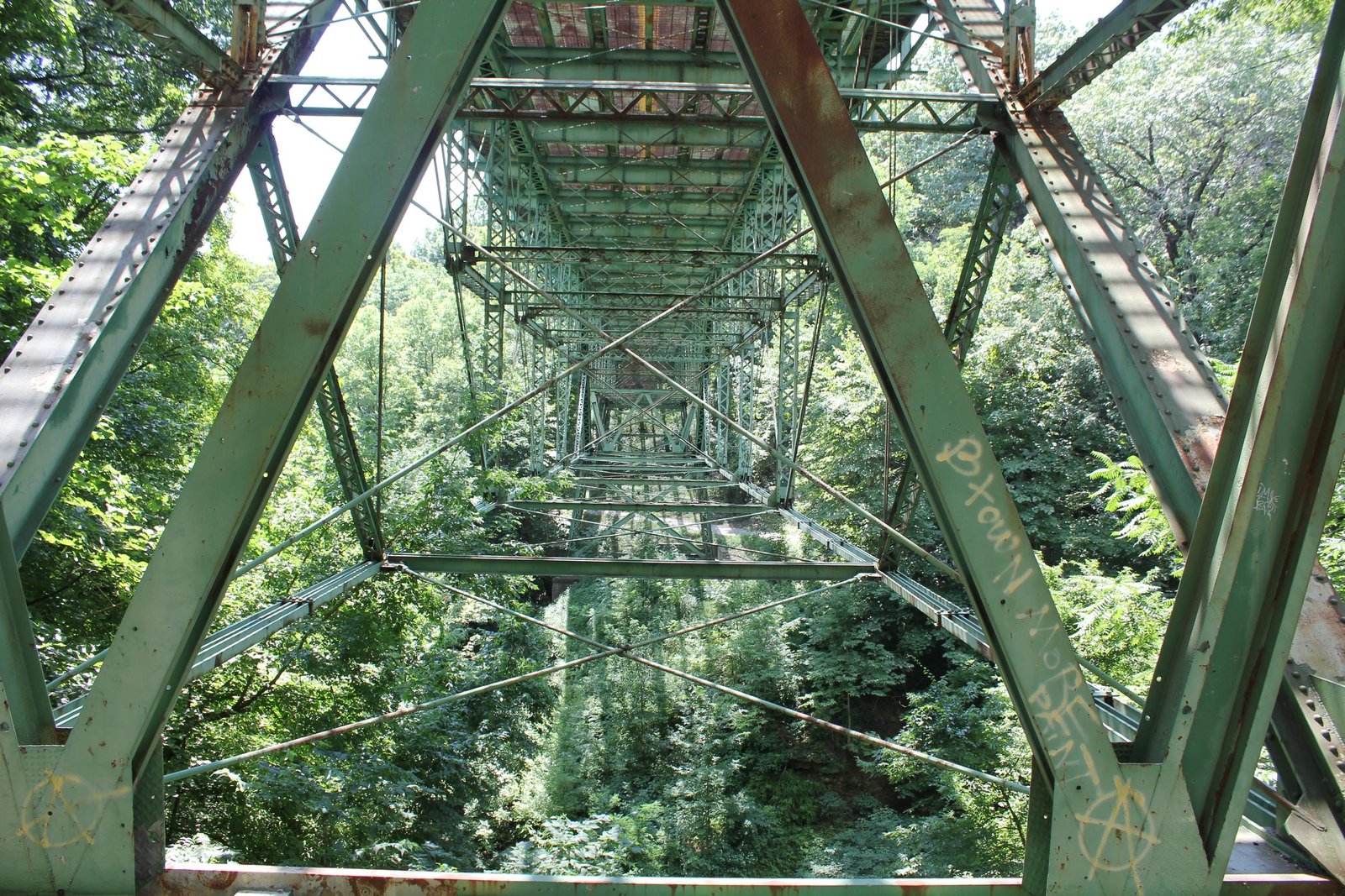 Looking south inside main span